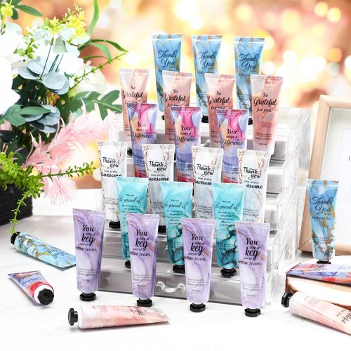 36pcs Mini Body Lotion Bulk Christmas Stocking Stuffers Inspirational Employee Appreciation Team Gifts for Women Travel Size Dry Skin Hand Cream Lotion for Teachers Day Christmas Staff Coworker Women