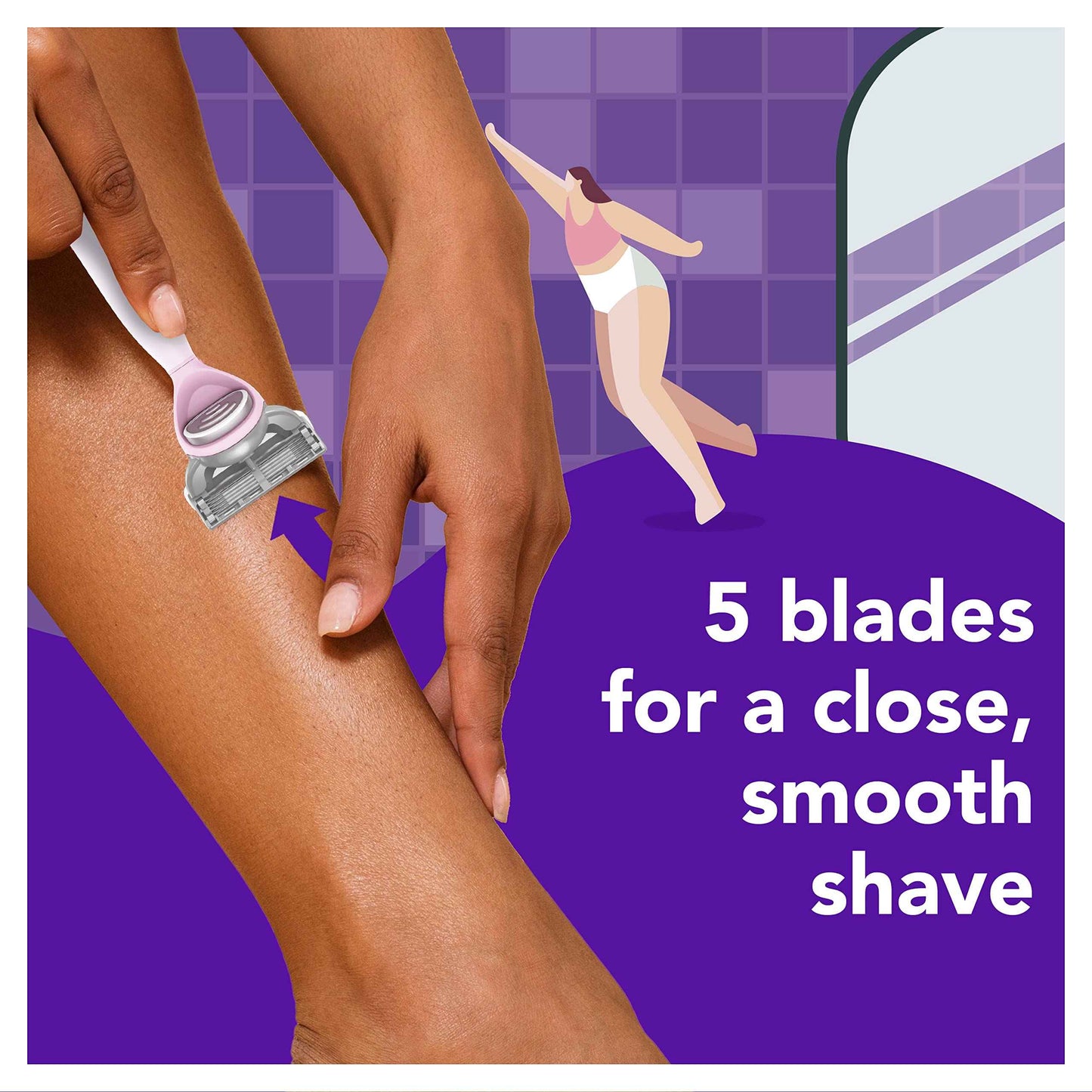 joy Womens Razor Blade Refills, 12 Count, Purple, Lubrastrip to Help Avoid Skin Irritation
