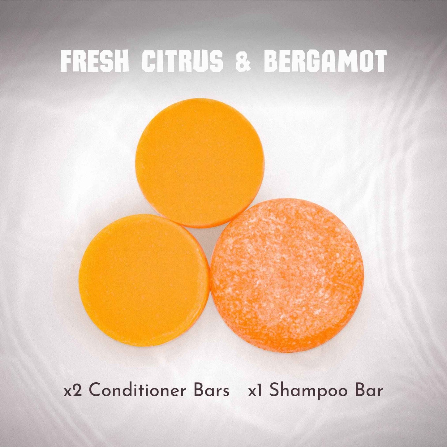 Fresh Citrus Bergamot Shampoo And Conditioner Bar Set with One Extra Conditioner Bar - 100% Vegan Bar Shampoo And Conditioner For Hair Of All Types - Natural Shampoo And Conditioner In Bars. Handmade