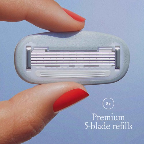 Billie Women’s Razor Refill Blades 5-Blade Cartridges - 8 count & Body Buffer - Pre-shave Exfoliating Bar - 3.5 oz