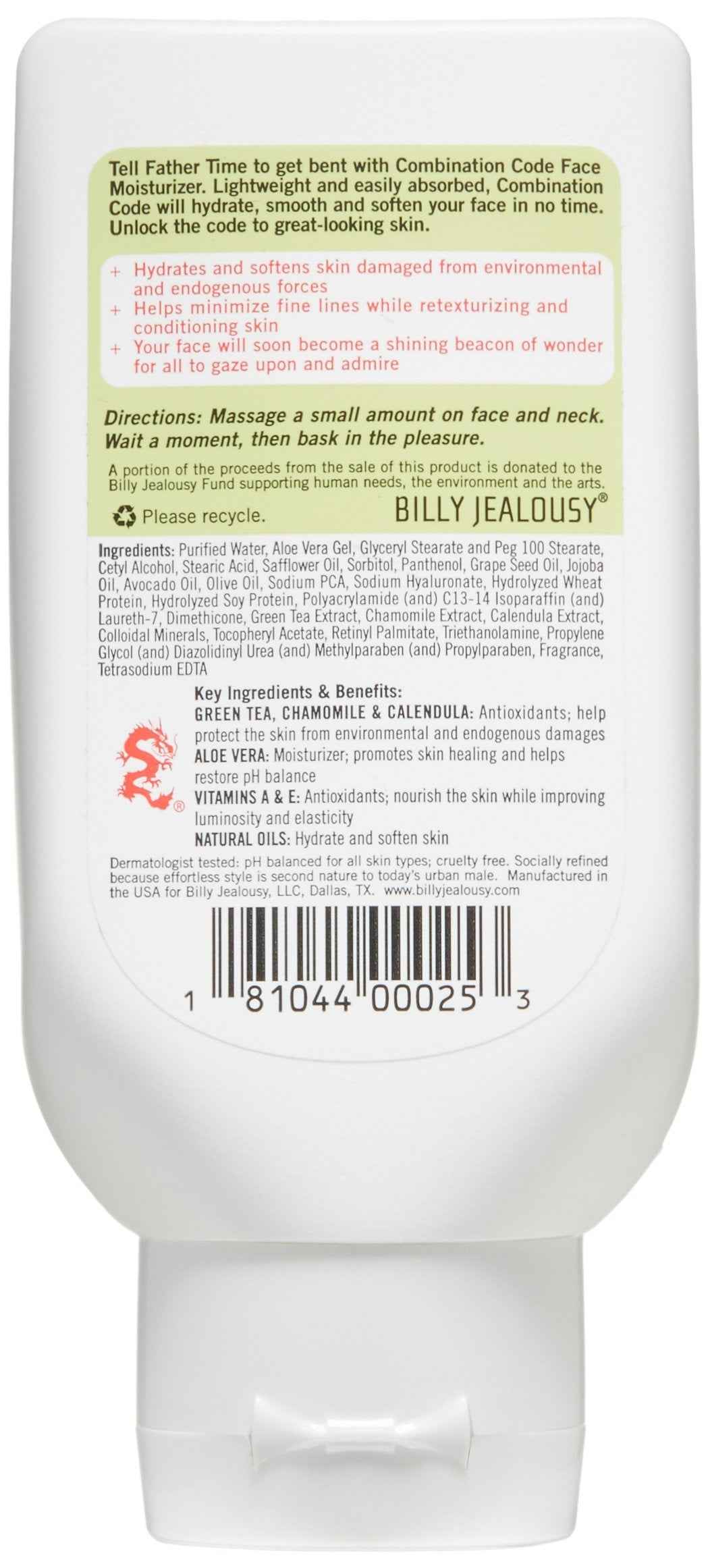 Billy Jealousy Combination Code Face Moisturizer, 3 Fl Oz