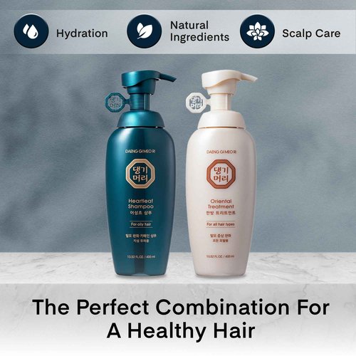 Daeng Gi Meo Ri Hair Loss Care Set - Shampoo for Oily Hair + Treatment for All Hair Types, 13.5 FL. OZ. Each