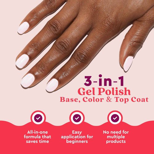 le mini macaron Gel Nail Polish Kit with LED Light, DIY At-Home Polish Nail Kit | Non-Toxic, Fast-Drying 3-in-1 Set for Long-Lasting, Salon-Quality Nails, File, and Remover Wraps (Lilac Blossom)