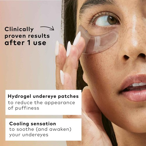 The Good Patch De-Puff Cooling Hydrogel Under Eye Patches for Puffy Eyes and Under Eye Bags, Made with Caffeine, Aloe Vera, Gotu Kola, Clinically Proven (6 Total Patch Sets)