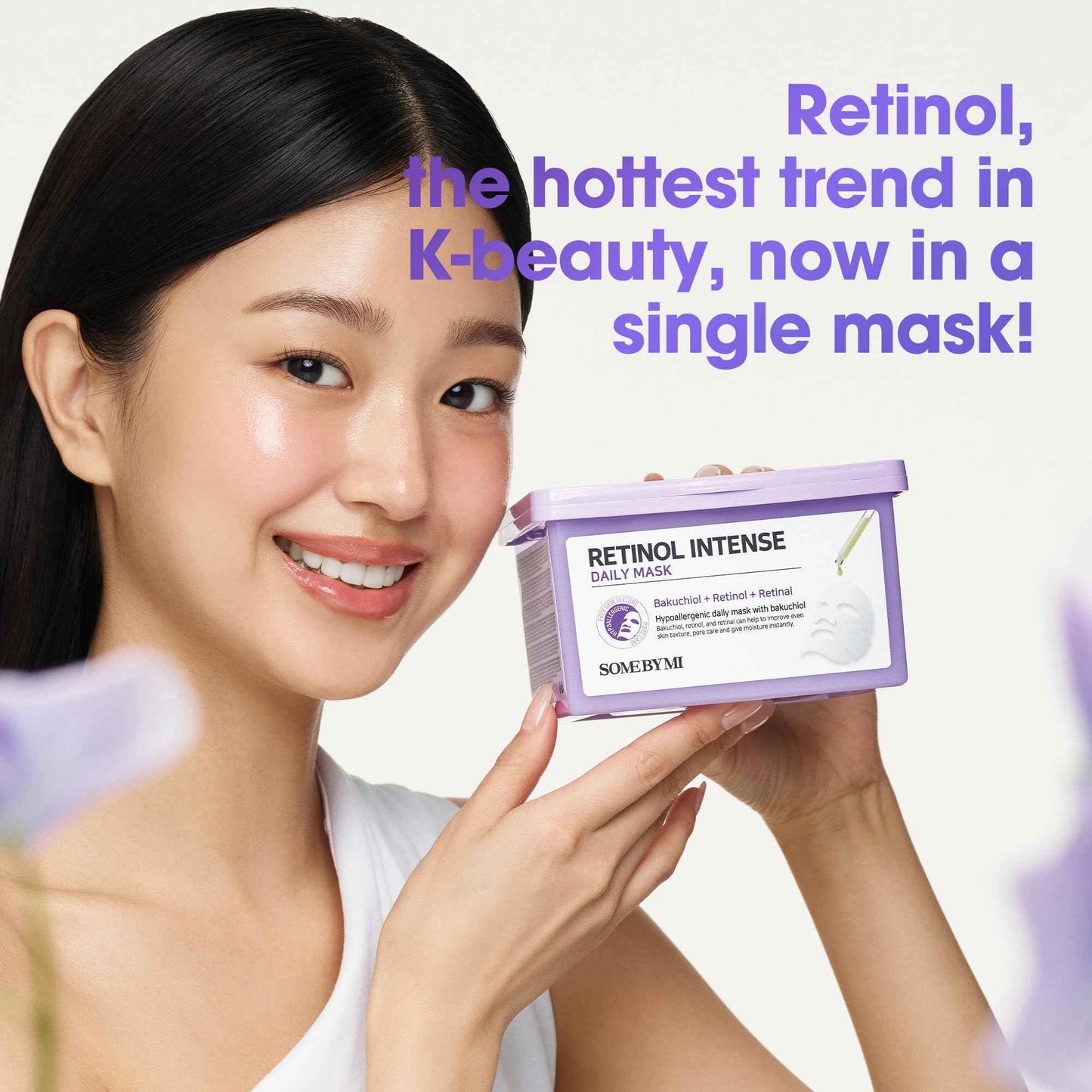 SOME BY MI Retinol Intense Daily Mask - 30 Sheets, 11.8Oz - Mild Korean Retinol Vegan Face Sheet Mask for Glass Skin Routine - Skin Texture, Elasticity and Aging Sign Care - Korean Skin Care