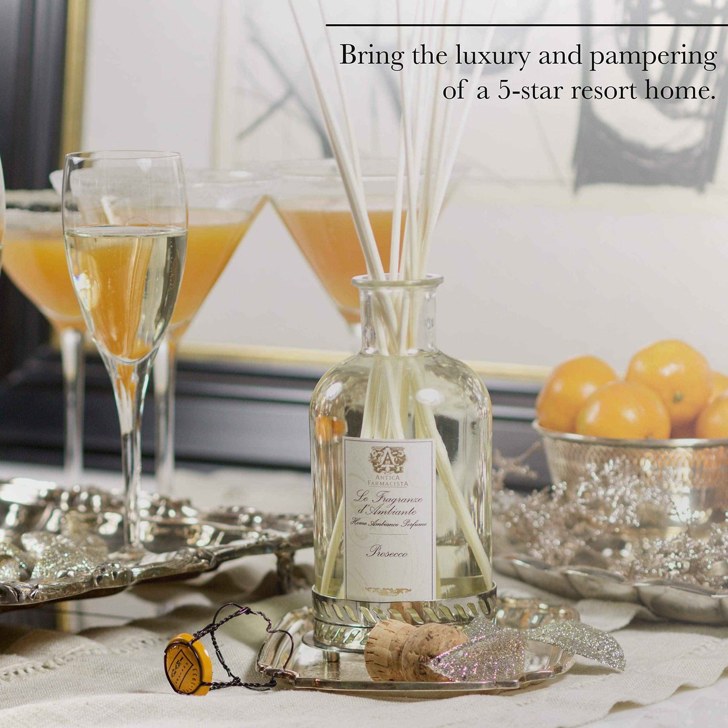 Antica Farmacista Home Ambiance Diffuser - Long-Lasting Reed Scent Diffuser - Luxury Room Freshener Gift - Santorini, 3.4 fl oz