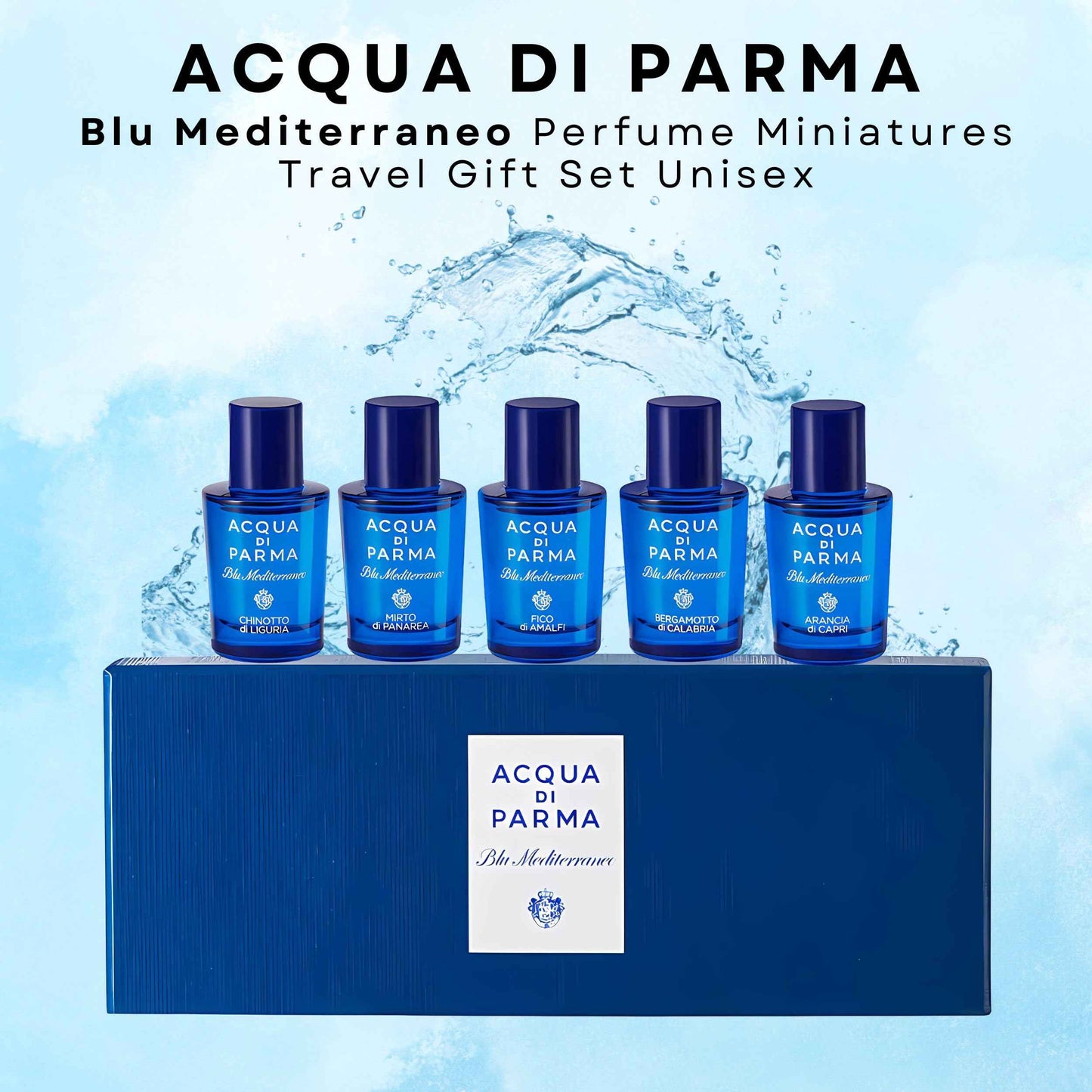 Acqua Di Parma Perfume Gift Set Blue Mediterraneo Variety Mini Splashes