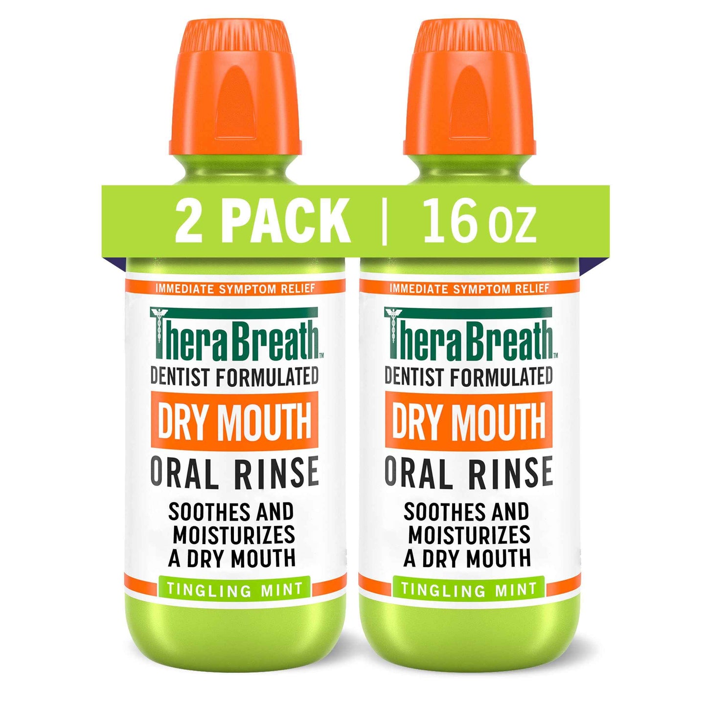 TheraBreath Dry Mouth Oral Rinse, Tingling Mint, Dentist Formulated, 16 Fl Oz (2-Pack) & Dry Mouth Dentist Formulated Sugar-Free Lozenges, Mandarin Mint, 24 Count