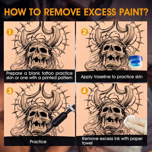 TUXIYA 50pcs Blank Tattoo Skin, Double Sided Blank Tattoo Practice Skins, 7.5x5.7in Fake Skin, for Tattooing and Eyebrow Practice – Suitable for Beginners and Experienced Artists