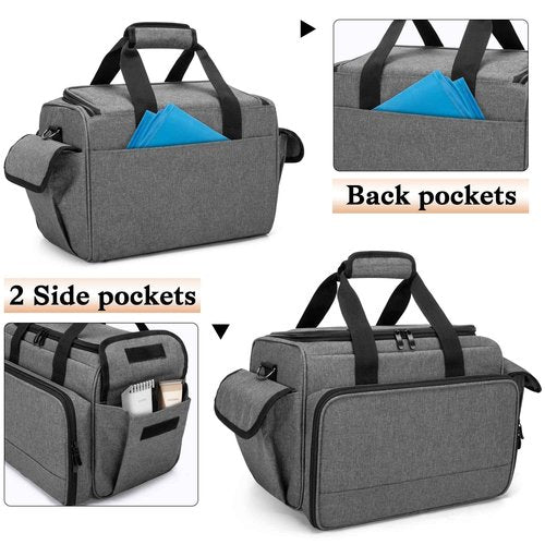 BAFASO Hairdresser Bag with Adjustable Dividers, Tattoo Case Holds Tattoo Supplies, Travel Barber Case Holds Various Hair Cutting Tools (Bag Only), Gray