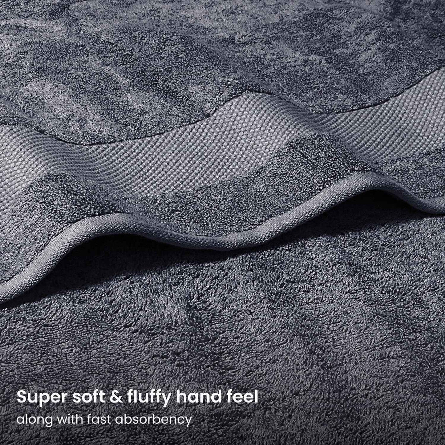 BIOWEAVES 100% Organic Cotton 700 GSM Plush Washcloths 13" x 13" GOTS Certified - Charcoal, Pack of 12