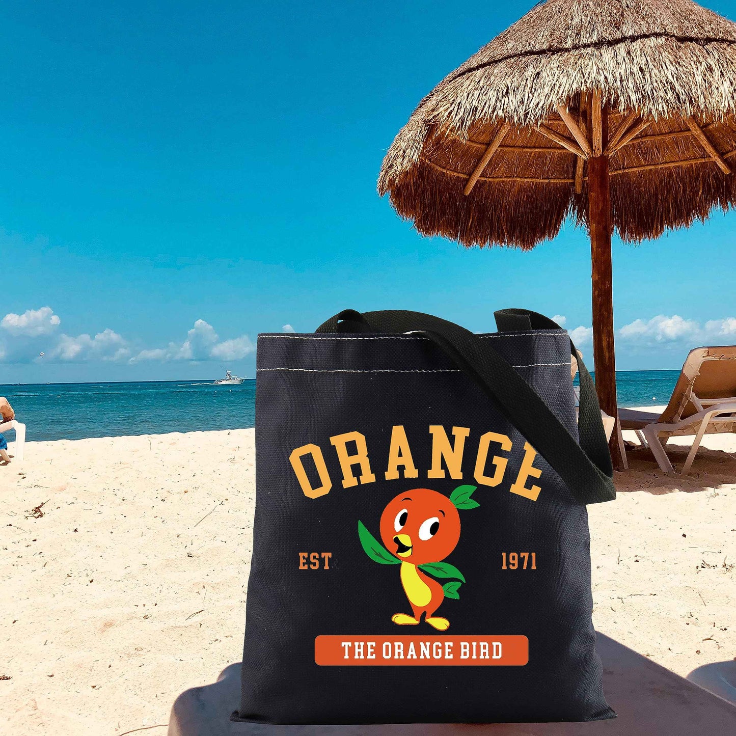 FOTAP Orange Bird Makeup Bag Cartoon Character Lover Gift Orange Bird Est 1971 Zipper Pouch Magic Kingd*m makeup bag (ORANGE BIK Tote)