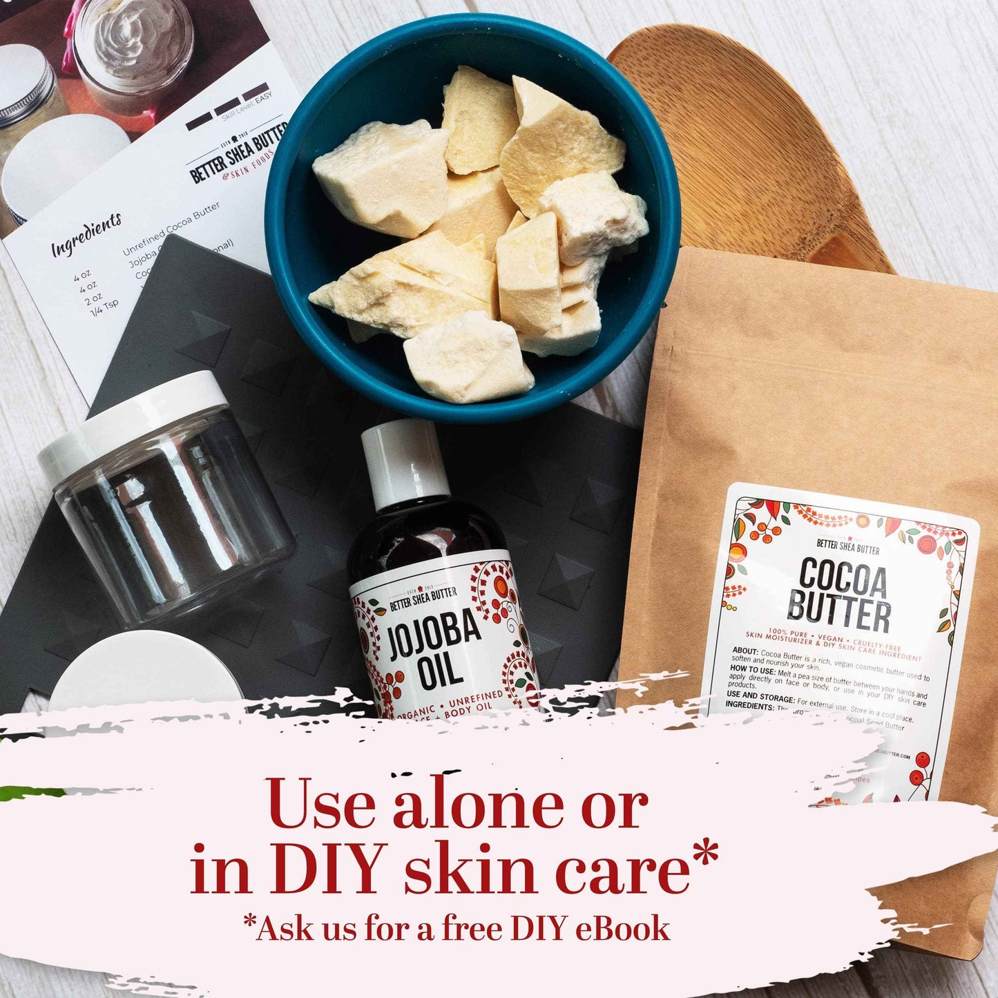 Organic Cocoa Butter Raw Unrefined - Food Grade USDA Certified - for Scars, Stretch Marks Cream - 100% Cocoa Butter Raw Organic for Skin Moisturizer, Lip Balm 8 oz