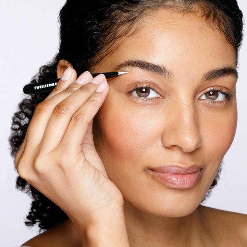 Tweezerman Stainless Steel Point Tweezer - Eyebrow Precision Tweezers, Facial and Ingrown Hair Removal (Midnight Sky)