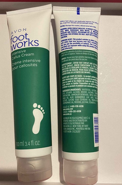 2-Pack Avon Peppermint Foot Works Intensive Callus Cream 3.4 Fl Oz - All Skin Tones