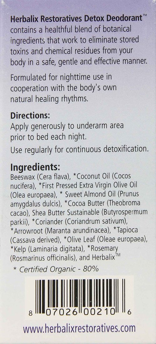 Herbalix Restoratives Nighttime Detox Cleansing Deodorant, 2.5 Ounce