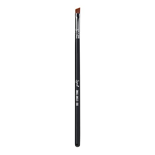 Sigma E65 - Small Angle Makeup Brush - Use for Winged Eyes or as Brow Brush - Precision Angled Brush for Gel or Powder Products - Create Precise Lines & Strokes - Chrome