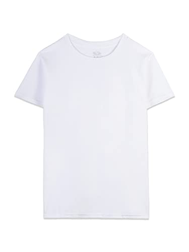 Fruit of the Loom Big Cotton T Shirt, Boys-5 Pack-White, Large