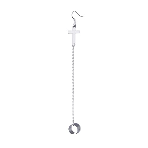 Vintage Silver Cross Chain Dangle Earrings