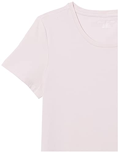 Amazon Essentials Women's Classic-Fit Short-Sleeve Crewneck T-Shirt, Pack of 2, Charcoal Heather/Light Purple, X-Small