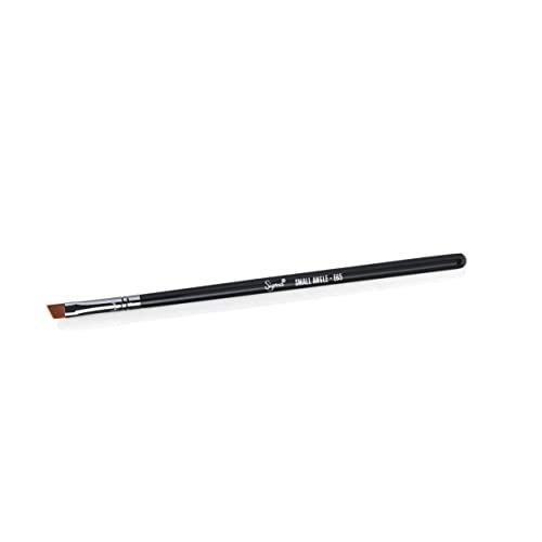 Sigma E65 - Small Angle Makeup Brush - Use for Winged Eyes or as Brow Brush - Precision Angled Brush for Gel or Powder Products - Create Precise Lines & Strokes - Chrome