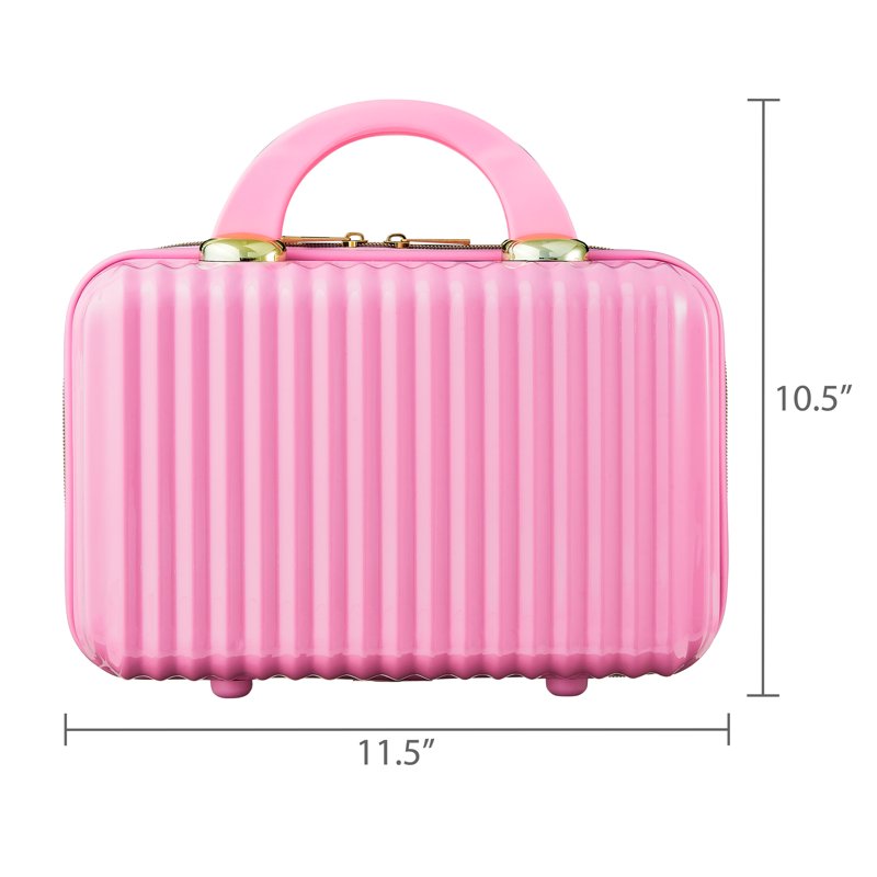 Hard Shell Cosmetic Travel Case – Pink, 11.5" x 8.5"