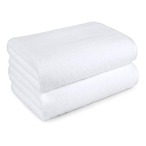 Amazon Basics 2-Piece Quick-Dry Oversize Bath Towel, 100% Cotton, 54"