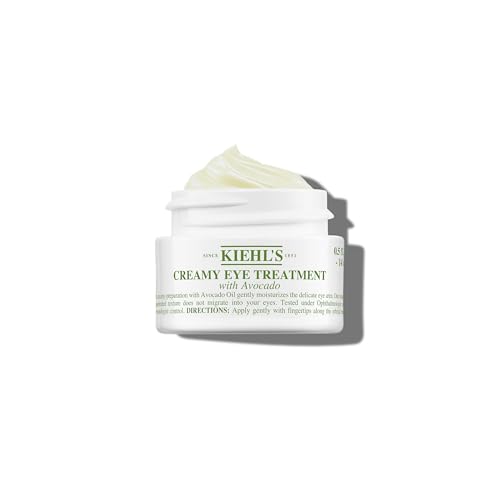Kiehl's Avocado Eye Treatment, Under Eye Cream for Puffiness and Dark Circles, with Caffeine to Correct Bags, 99% Naturally Derived Non-Toxic Formula