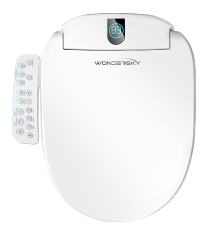 WONDERSKY Round Heated Bidet Toilet Seat with Dryer & Nozzle