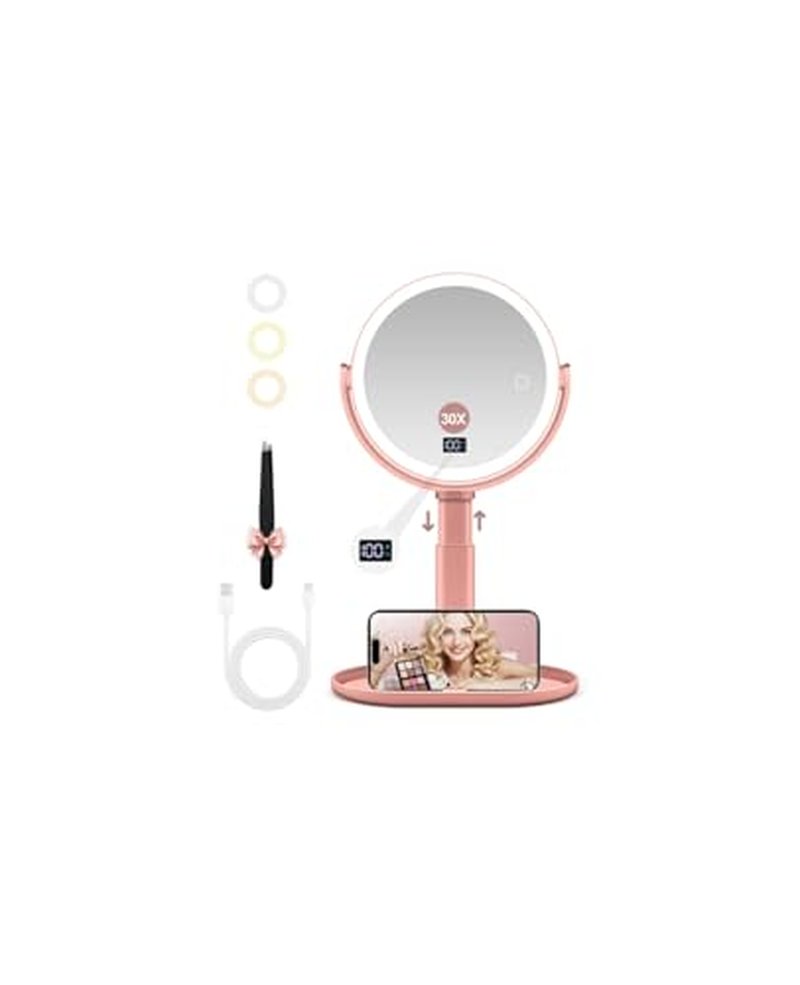 30X Magnifying Makeup Mirror with Light & Digital Display