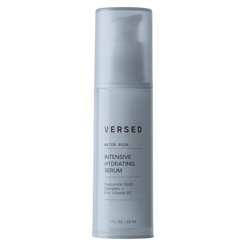 Versed Water Rush Intensive Hydrating Serum - Hyaluronic Acid Serums for Face with Vitamin B5 - Lightweight Face Serum for Dry Skin - Sensitive Skin-Approved & Clinially Tested (1 fl oz)