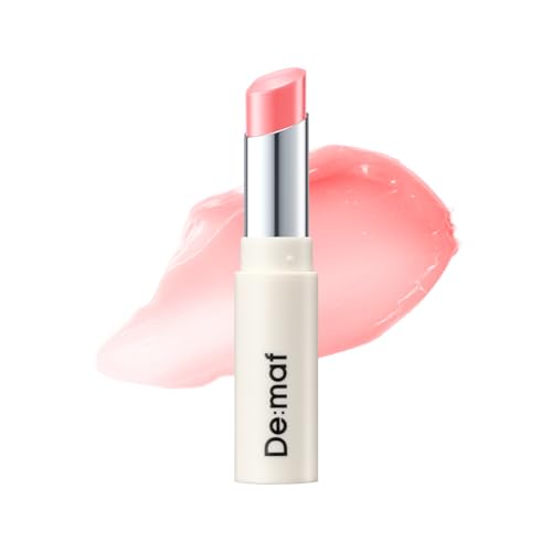 De:maf Demaf Gloss Balm, Moisturizing Hydrating Lip Gloss Balm; Sheer Tint, Buildable Colour, Glossy Shine, Non-Sticky, Long-Wear, Lip Plumper, Clean Beauty for Sensitive Lips (Plump Pink, 0.12 oz)
