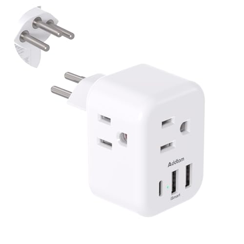 Switzerland Travel Plug Adapter, Swiss Outlet Adapter with 3 Outlets 3 USB Charging Ports(1 USB C), Type J Power Adapter, Travel Essentials US to Switzerland, Rwanda, Liechtenstein