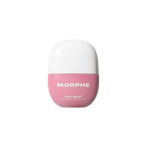 Morphe Hot Shot Blush Drops - Hydrating, Buildable Liquid Blush for Cheeks with Niacinamide and Antioxidants- Buildable, Waterweight Formula for a Natural Finish - That Girl (0.5 Fl Oz)