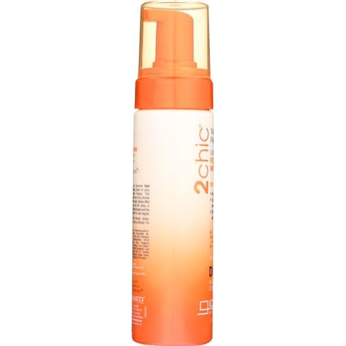 GIOVANNI 2Chic Ultra Volume Mousse for Fine & Thin Hair - Volumizing Hair Foam for Women & Men, Foaming Texture for Defining & Enhancing - Papaya & Tangerine, 7 fl oz (Pack of 1)