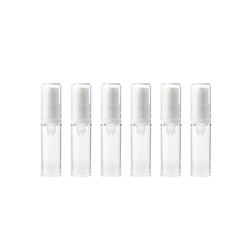6 Pack 5ml Airless Pump Bottles Travel Size Refillable