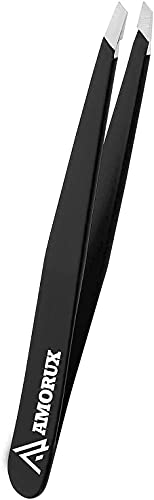 Stainless Steel Eyebrow Tweezers for Facial Hair Removal - Precise, Non-Slip, Professional