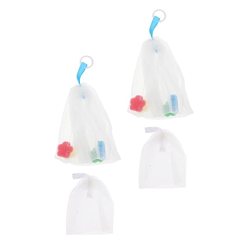 Facial Foaming Nets for Soap - 4pcs Exfoliating Bubble Maker Pouches