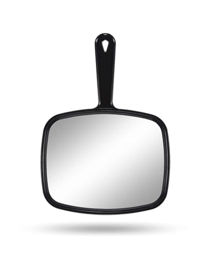 Handheld Mirror 10.3" Large Salon Barber Hair Styling, Black
