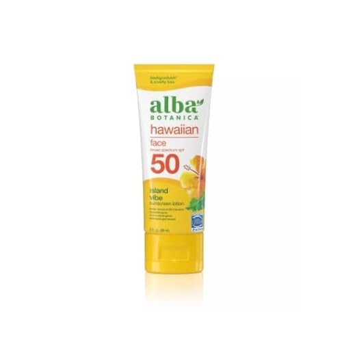 Alba Botanica Facial Sunscreen Lotion, SPF 50, Fragrance Free, 3 Oz