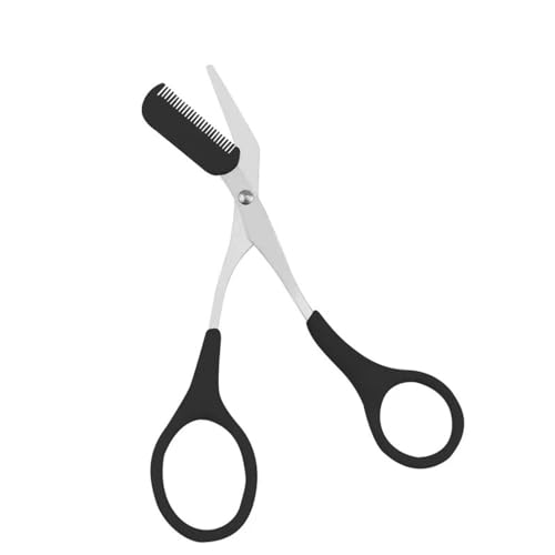Eyebrow Trimmer Scissors with Comb - Women's Grooming Tool, Non-Slip Handle, Stainless Steel