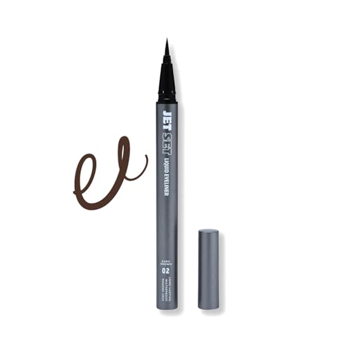 Jet Set Liquid Eyeliner Pen ? Waterproof, Smudge-Proof, Quick-Dry Precision Brush Tip for Smooth Cat Eye & Winged Liner ? Long-Lasting (True Black, 0.07 oz/2 ml £¨pack of 1£©)
