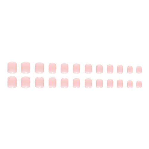 Short Square Pink Ombre Press On Nails 24 Pc Kit