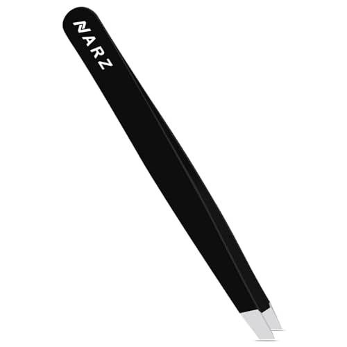 Professional Tweezer for Facial Hair Women & Men Stainless Steel Precision Tweezers for Ingrown Hair Tweezers for Men & Women (Deep Black)