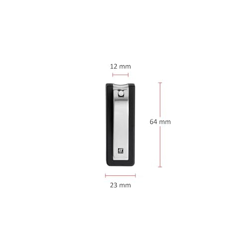 ZWILLING Nail Clipper (with Nail Catch Box, Strong Leverage for Finger- and toenails, Slightly Curved Cutting Edge), Premium, Black, 2.5 inch