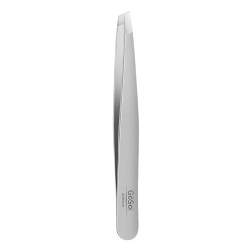 Tweezers - Professional Slanted Eyebrow Tweezers for Women and Men, 420 Stainless Steel Precision Tweezers for Women Facial Hair Removal, Expert Hair Plucker, 0 Gap, Painless Hair Extraction