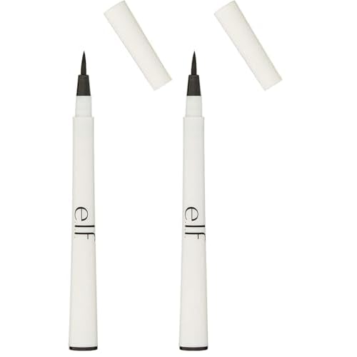 e.l.f. Eyeliner Pen with FeltTip Applicator, Black, 0.05 Fl Oz (Pack of 2)