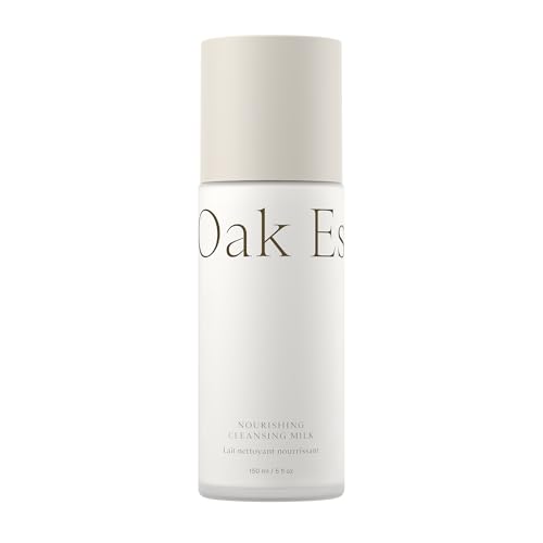 Oak Essentials Nourishing Cleansing Milk | Gentle Makeup Remover Face Wash with Oat Amino Acids, Rice Bran & Rosemary Extract, 5 Oz