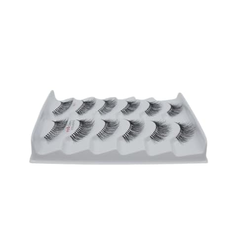 Red Cherry #213 False Eyelashes, 100% Human Hair, Black, Pack of 6 Pairs