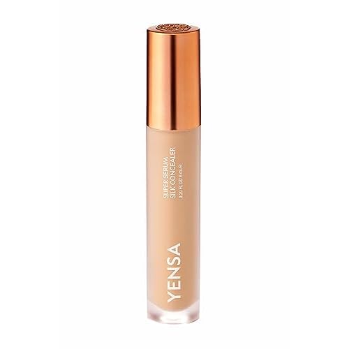 YENSA Super Serum Silk Concealer - Full Coverage Undereye Concealer & Peptides Serum for Face - Enriched with Vitamins C & E, Bakuchiol & Superfoods to Boost Radiance - Light 1 (0.2 Fl oz)